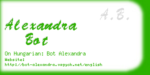 alexandra bot business card